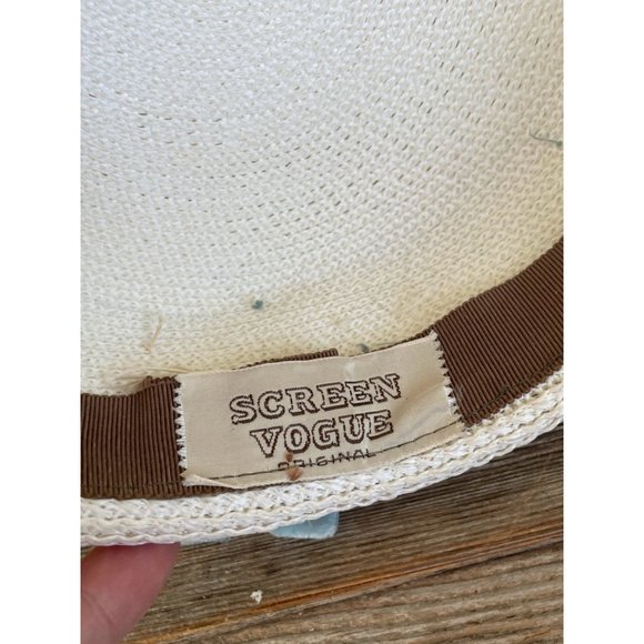 Vintage 1950s Straw Pill Box Hat Whit Rhinestone Bees Bugs - Picture 7 of 16